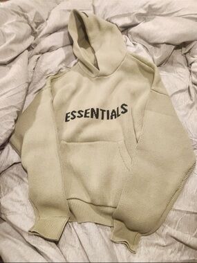 Essentials Men's pistachio Knit Hoodie